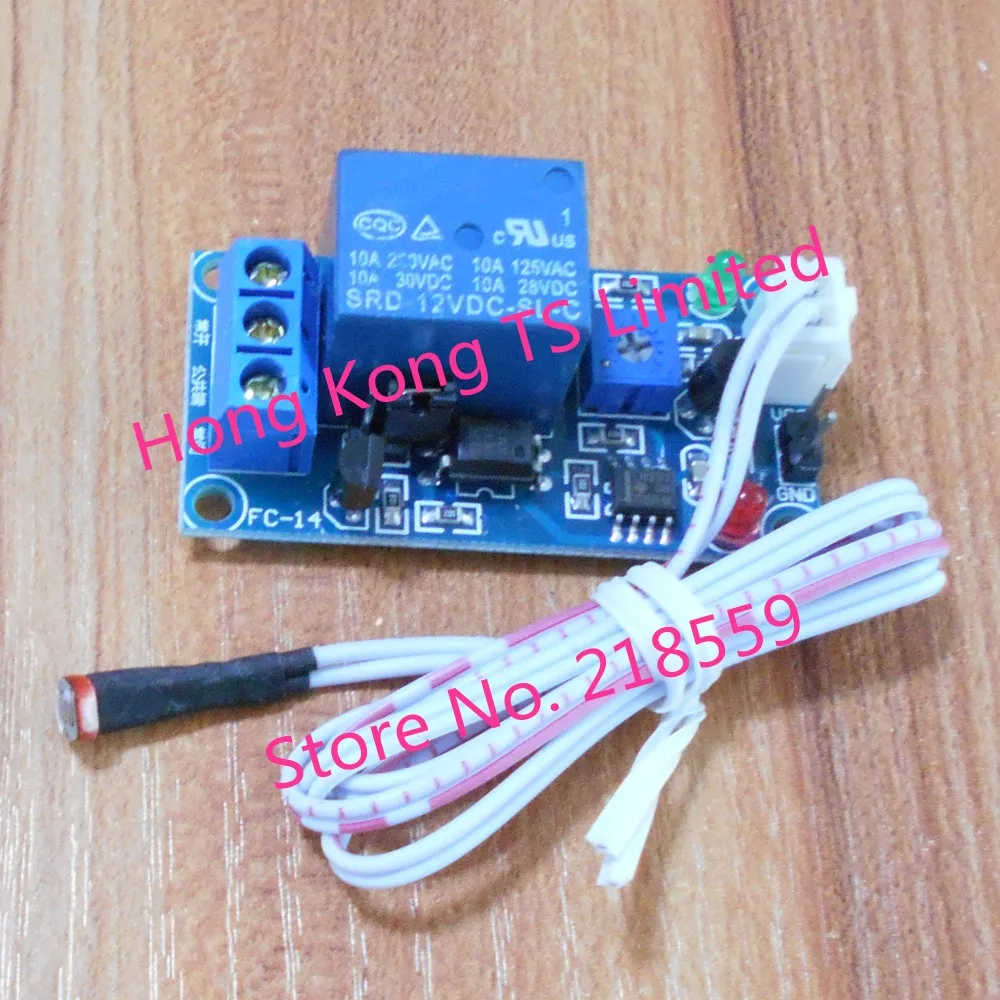 for 12V stable version of light control switch without light sensor with extended line photoresistor with relay module
for 12V stable version of light control switch without light sensor with extended line photoresistor with relay module