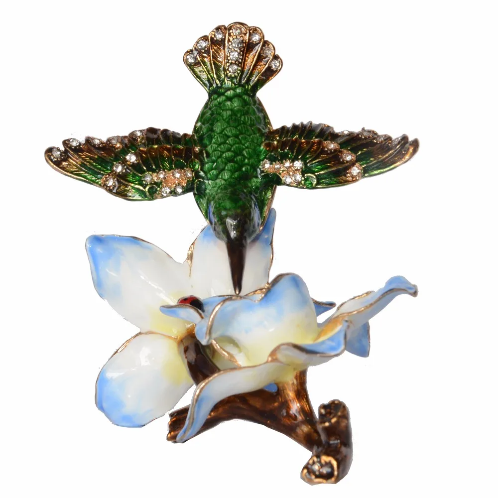 Hummingbird at Flower Trinket Jewelry Storage Box Bird Pewter Figurine Ring Container Creative Gift
Hummingbird at Flower Trinket Jewelry Storage Box Bird Pewter Figurine Ring Container Creative Gift