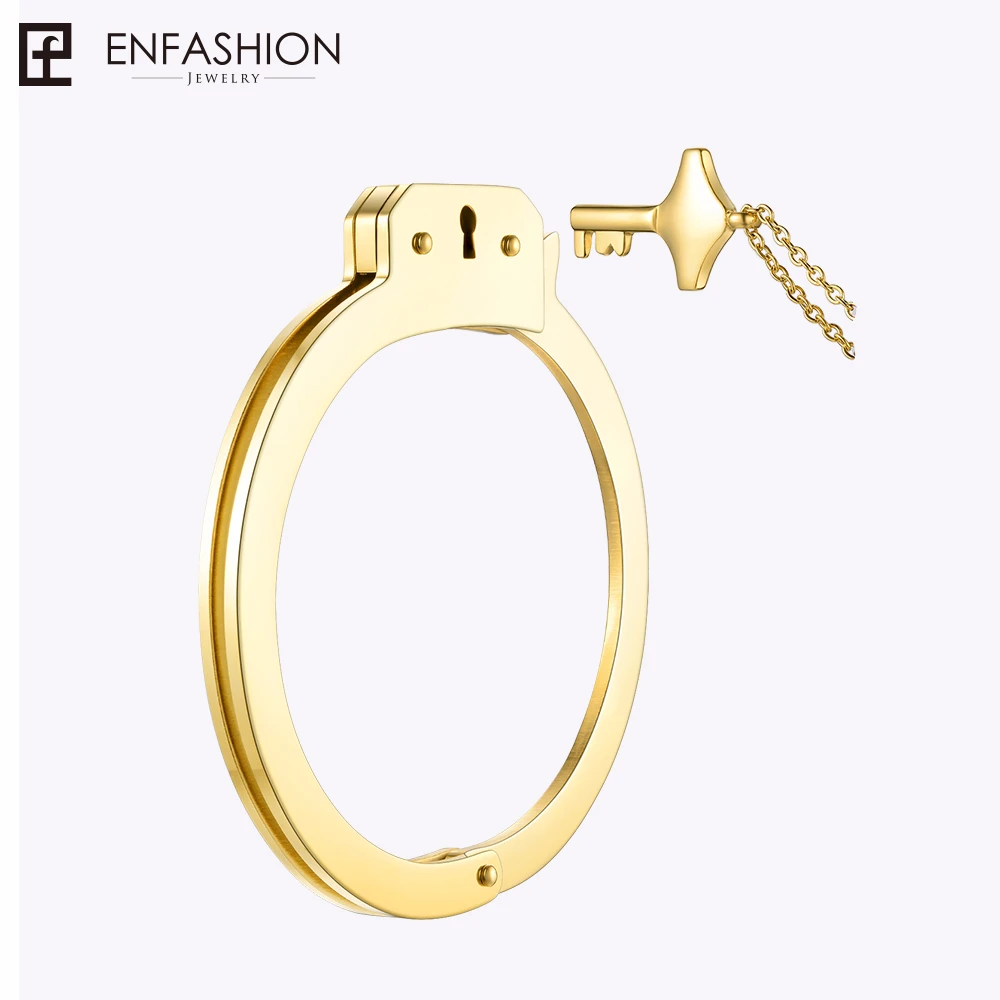 Enfashion Handcuffs Cuff Bracelet Manchette Gold color Stainless Steel Bangle Bracelet For Women Bracelets Bangles BD172003
Enfashion Handcuffs Cuff Bracelet Manchette Gold color Stainless Steel Bangle Bracelet For Women Bracelets Bangles BD172003