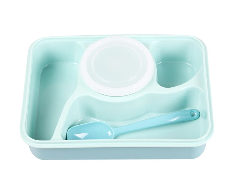 High Quality Plastic Bento Lunch Boxs Students Kids Lunch Boxs with Soup Bowl Portable Food Container Tableware Dinnerware Set (11)