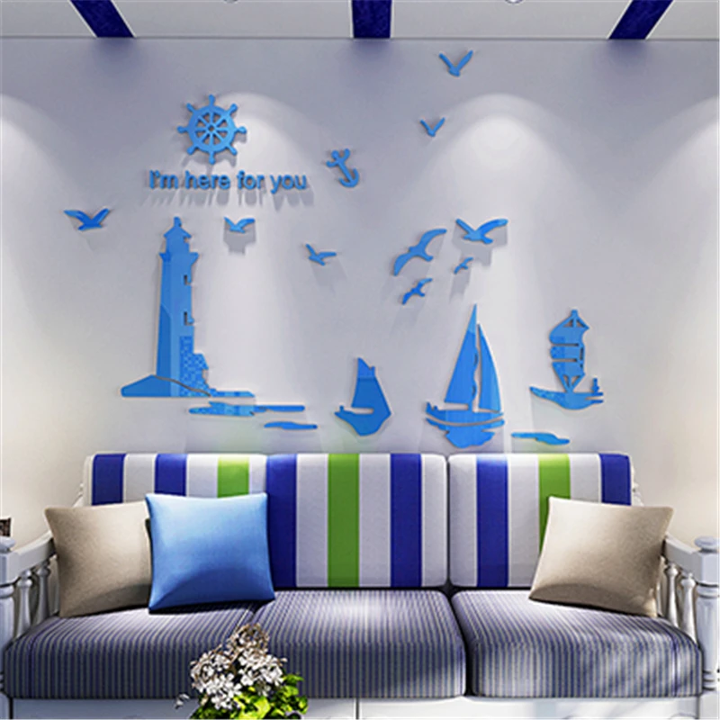 Romantic Mediterranean style Stereo 3D wall stickers Modern Living room Kids rooms backdrop decor Acrylic sticker Blue Ocean
Romantic Mediterranean style Stereo 3D wall stickers Modern Living room Kids rooms backdrop decor Acrylic sticker Blue Ocean