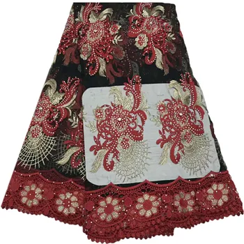 African lace fabric 2018 high quality lace french mesh fabric stones nigerian lace fabrics for dress A947-1
African lace fabric 2018 high quality lace french mesh fabric stones nigerian lace fabrics for dress A947-1