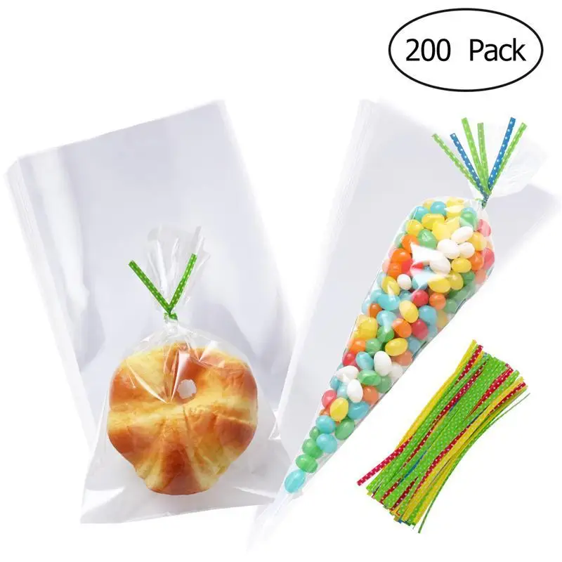 200pcs Rectangle And Triangle Clear Cellophane Bags OPP Plastic Bags Cookie Candy Biscuit Lollipop Bags With 200pcs Ribbons
200pcs Rectangle And Triangle Clear Cellophane Bags OPP Plastic Bags Cookie Candy Biscuit Lollipop Bags With 200pcs Ribbons
