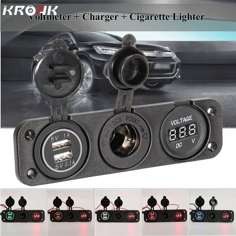 1PCS 12V Car Cigarette Lighter Socket With LED 12V Dual Socket USB Adapter Charger With Car Cigarette Light Voltmeter
1PCS 12V Car Cigarette Lighter Socket With LED 12V Dual Socket USB Adapter Charger With Car Cigarette Light Voltmeter