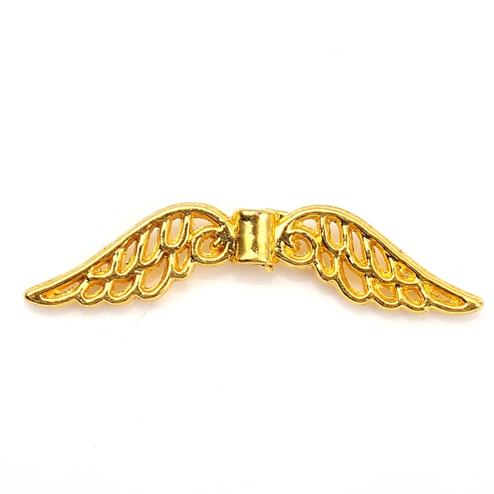 Doreen Box Zinc Based Alloy Spacer Beads Wing Gold Color Metal Jewelry 32mm(1 2/8") x 8mm( 3/8"), Hole: Approx 1.4mm, 100 PCs
Doreen Box Zinc Based Alloy Spacer Beads Wing Gold Color Metal Jewelry 32mm(1 2/8") x 8mm( 3/8"), Hole: Approx 1.4mm, 100 PCs