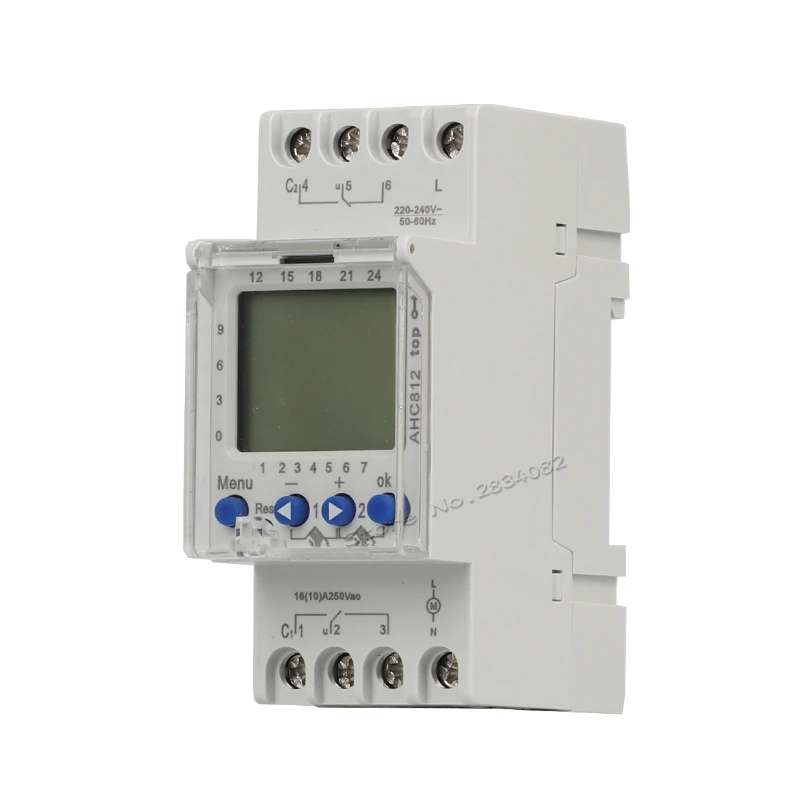 2 channel 220V-240V AC Programmable digital time switch Time relay din rail 7 days weekly 50/60Hz AHC812 multilingual AHC822
2 channel 220V-240V AC Programmable digital time switch Time relay din rail 7 days weekly 50/60Hz AHC812 multilingual AHC822