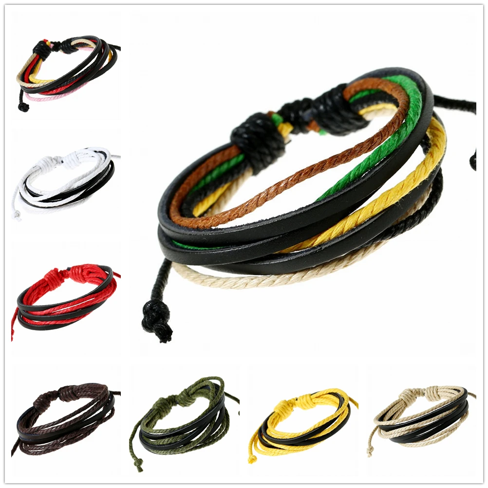 Man's Leather Bracelets Clothing Adjustable Accessories fashion Jewelry Gift Colourful Rope Cotton Hand Made Multilayer
Man's Leather Bracelets Clothing Adjustable Accessories fashion Jewelry Gift Colourful Rope Cotton Hand Made Multilayer
