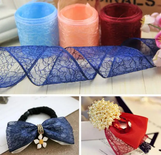 

25mm 40mm Pretty Silk Organza Transparent Ribbon For Wedding Party Decoration Webbing Crafts Gift Packing Belt DIY Handmade Bows