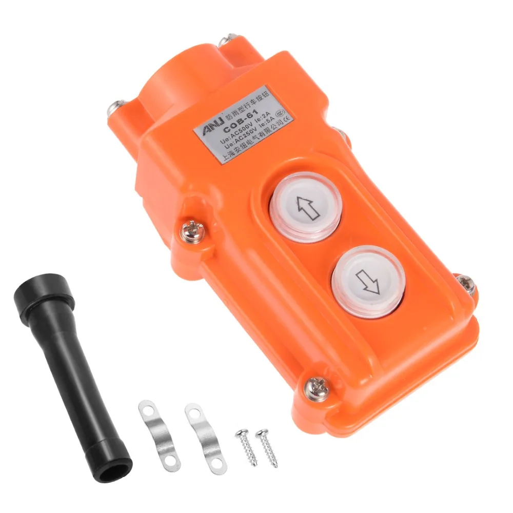 UXCELL Hoist Crane Pendant Control Station Push Button Switch Up Down Orange Rainproof IP65 For Open-air Rain And Snow Electric
UXCELL Hoist Crane Pendant Control Station Push Button Switch Up Down Orange Rainproof IP65 For Open-air Rain And Snow Electric