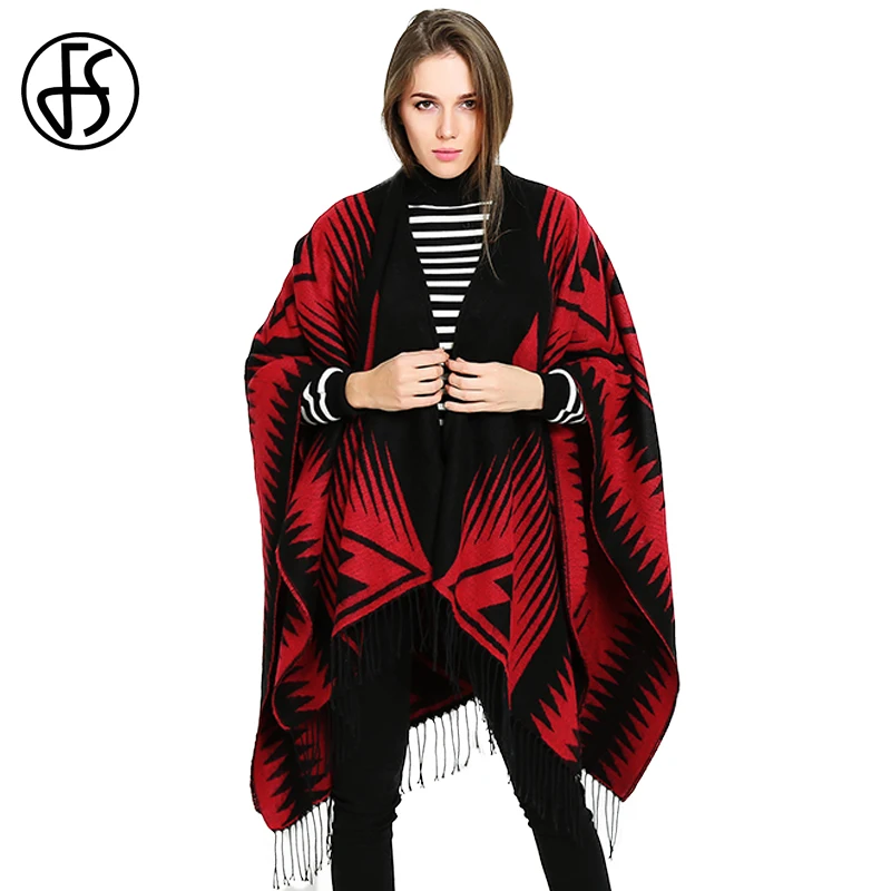 FS Cashmere Poncho Coat Tassels Red Black Geometric Women Cardigan Cape Winter Warm Ethnic Style Pashmina Wrap Scarves Oversized
FS Cashmere Poncho Coat Tassels Red Black Geometric Women Cardigan Cape Winter Warm Ethnic Style Pashmina Wrap Scarves Oversized