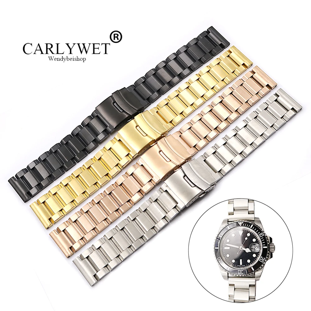 CARLYWET 18 20 22 24mm Silver Gold Black Rose Gold Watch Band For Tag CARRERA Omega Montblanc Panerai Daytona Submariner Tissot
CARLYWET 18 20 22 24mm Silver Gold Black Rose Gold Watch Band For Tag CARRERA Omega Montblanc Panerai Daytona Submariner Tissot
