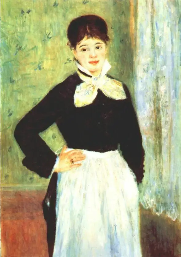 

High quality Oil painting Canvas Reproductions Serving girl from duval (1874) By Pierre Auguste Renoir hand painted