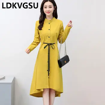 2018 New Spring Autumn Fashion Women Dresses Single Breasted Plus Size Long Sleeve Stand Collar Slim Waist OL Lady Dress Is684
2018 New Spring Autumn Fashion Women Dresses Single Breasted Plus Size Long Sleeve Stand Collar Slim Waist OL Lady Dress Is684