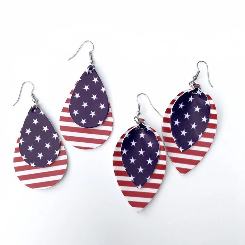 2019 New Patriotic 2 layers Leather Teardrop Earrings Fourth of July Earrings Red White Blue Earrings Americana Flag Earrings
2019 New Patriotic 2 layers Leather Teardrop Earrings Fourth of July Earrings Red White Blue Earrings Americana Flag Earrings