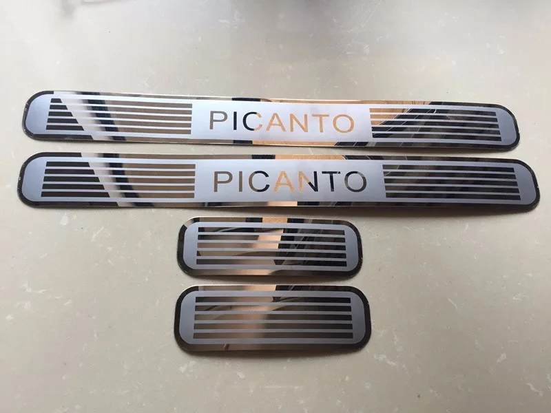 Пороги для KIA Picanto пластины из нержавеющей стали стайлинга автомобиля литье под