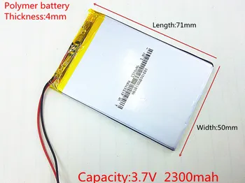 3.7V 2300mAh 415071 Lithium Polymer LiPo Rechargeable Battery ion cells For Mp3 Mp4 Mp5 DIY PAD DVD E-book bluetooth headset
3.7V 2300mAh 415071 Lithium Polymer LiPo Rechargeable Battery ion cells For Mp3 Mp4 Mp5 DIY PAD DVD E-book bluetooth headset