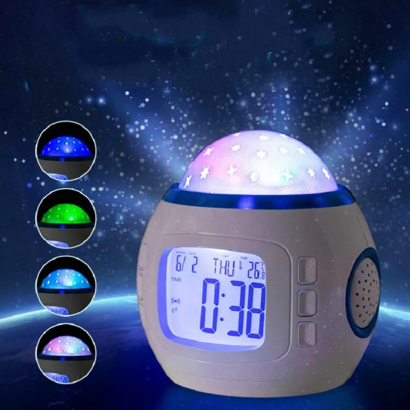 Фото Halloween LED Colorful Light Up Clock Alarm Projector Novelty Glow In The Dark Toys For Baby Children Bedroom Sleeping | Игрушки и хобби