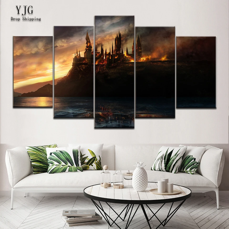 Fashion Home Decor Wall Art Modern 5 Panel Harry Potter Hogwarts Castle Cuadros Canvas Pictures Posters For Living Room Frame
Fashion Home Decor Wall Art Modern 5 Panel Harry Potter Hogwarts Castle Cuadros Canvas Pictures Posters For Living Room Frame
