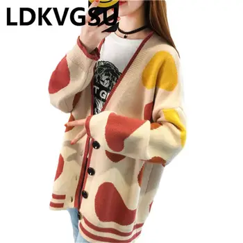 2018 Spring Autumn New Thicken Women Sweater Cardigan Loose Plus Size Single Breasted Splice Color Knit Sweater Coat Femme Is739
2018 Spring Autumn New Thicken Women Sweater Cardigan Loose Plus Size Single Breasted Splice Color Knit Sweater Coat Femme Is739