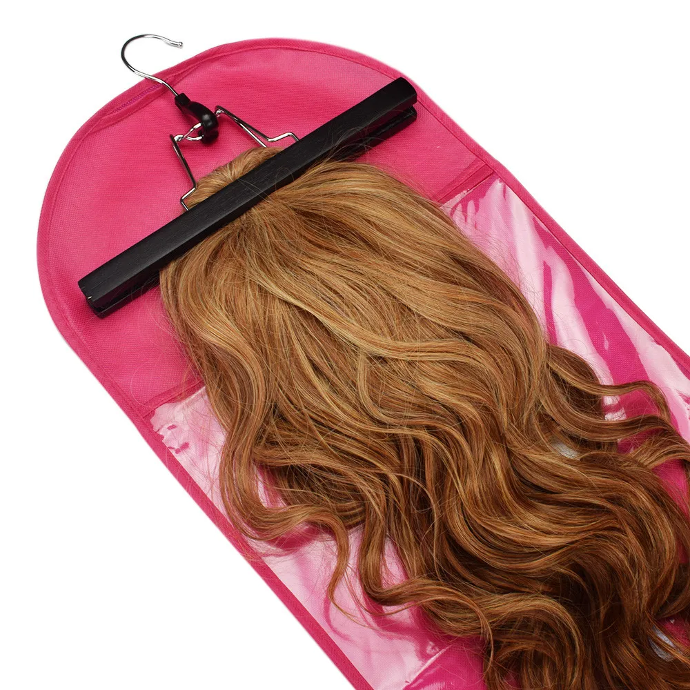 Сумка для хранения париков 1 шт. розовый/черный наращивания волос вешалка