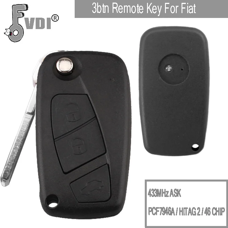3btn Flip Key For Fiat 433MHz ASK PCF7946A / HITAG 2 / 46 CHIP Folding Remote Key
3btn Flip Key For Fiat 433MHz ASK PCF7946A / HITAG 2 / 46 CHIP Folding Remote Key