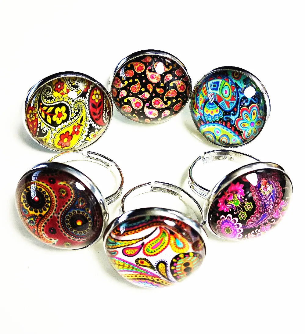 24pcs Adjustable Vintage silver Ring Mandala Flower Art Glass Round Dome Rings for Women Men Jewelry
24pcs Adjustable Vintage silver Ring Mandala Flower Art Glass Round Dome Rings for Women Men Jewelry