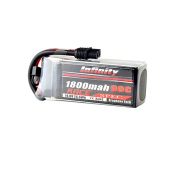 High Quality Infinity 4S 14.8V 1800mAh 90C Graphene LiPo Battery XT60 SY60 Connector for RC Drone FPV Racing Multi Rotor
High Quality Infinity 4S 14.8V 1800mAh 90C Graphene LiPo Battery XT60 SY60 Connector for RC Drone FPV Racing Multi Rotor