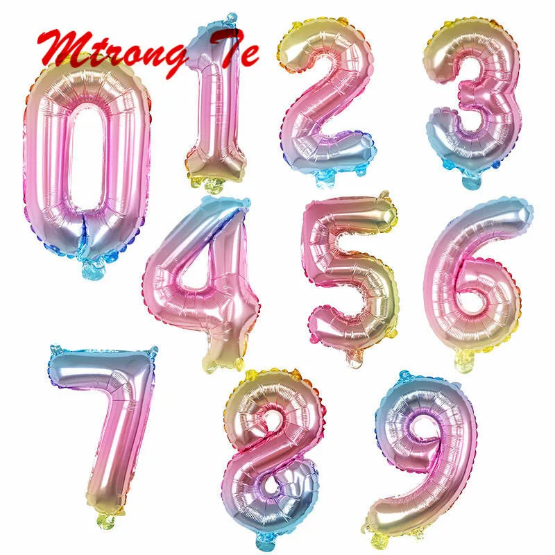10pcs 16inch Iridescent Rainbow Color Number Foil Balloons Birthday Wedding Party Decoration Digital Balloon Air Ballon Globos
10pcs 16inch Iridescent Rainbow Color Number Foil Balloons Birthday Wedding Party Decoration Digital Balloon Air Ballon Globos