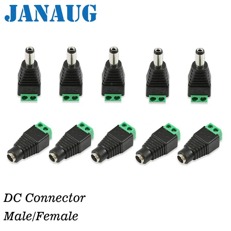 5.5mm x 2.1mm Female Male 12V 24V Jack Adapter DC Power Plug Adapter for 5050 3528 5060 Single Color LED Strip and CCTV Cameras
5.5mm x 2.1mm Female Male 12V 24V Jack Adapter DC Power Plug Adapter for 5050 3528 5060 Single Color LED Strip and CCTV Cameras