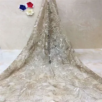 High quality Beautiful Pure White African lace fabric Embroidered French Net lace fabric with beads 5 yards A1026-2
High quality Beautiful Pure White African lace fabric Embroidered French Net lace fabric with beads 5 yards A1026-2