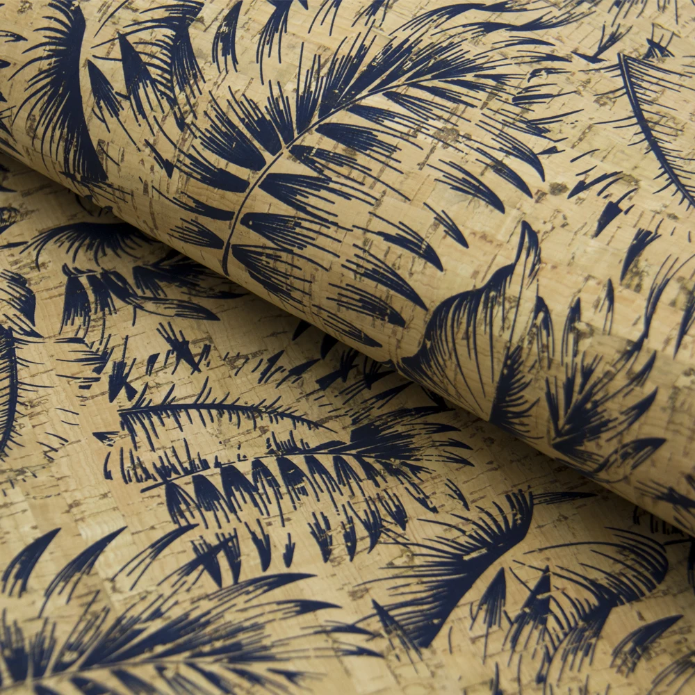 PORTUGAL cork fabric Blue leafs pattern Cork leather Vegan waterproof Abrasion resistance fabric COF-171
PORTUGAL cork fabric Blue leafs pattern Cork leather Vegan waterproof Abrasion resistance fabric COF-171