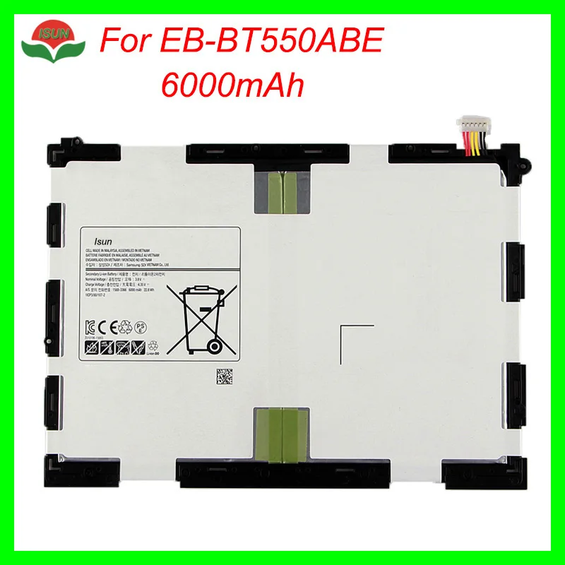 2pcs/lot Original Quality EB-BT550ABA EB-BT550ABE Battery FOR SAMSUNG Galaxy Tab A 9.7 SM-T550 SM- T555 Battery Replacement
2pcs/lot Original Quality EB-BT550ABA EB-BT550ABE Battery FOR SAMSUNG Galaxy Tab A 9.7 SM-T550 SM- T555 Battery Replacement