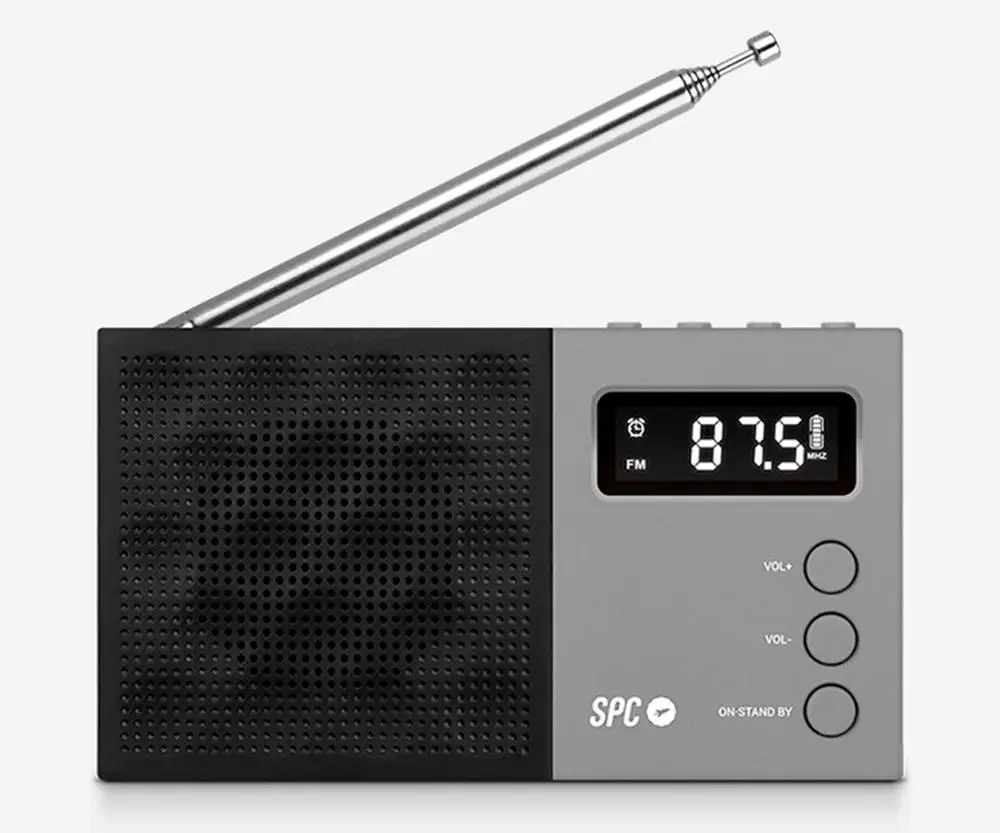 SPC 4577N серый черный радиус JETTY портативный FM ЖК дисплей и сигнализация с
