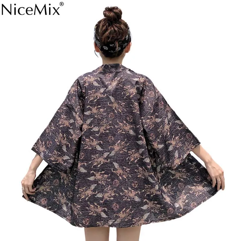 NiceMix 2019 summer Kimono Chiffon Blouse Women Beach Tops Casual Three Quarter Sleeves Shirts Print Camisa Feminina Loose new
NiceMix 2019 summer Kimono Chiffon Blouse Women Beach Tops Casual Three Quarter Sleeves Shirts Print Camisa Feminina Loose new