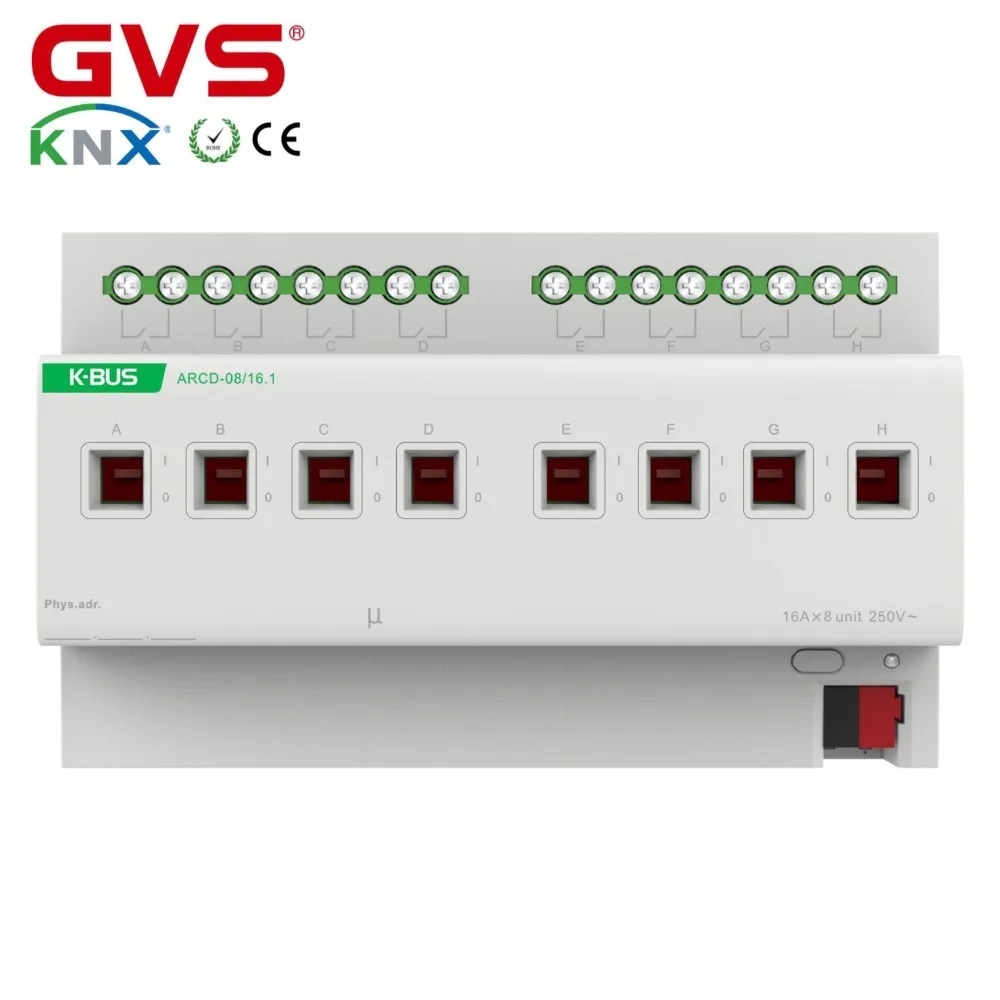 Smart Home GVS K-bus KNX/EIB KNX Switching Actuator 8 fold 16A Switch Actuator with Current Detecting
Smart Home GVS K-bus KNX/EIB KNX Switching Actuator 8 fold 16A Switch Actuator with Current Detecting