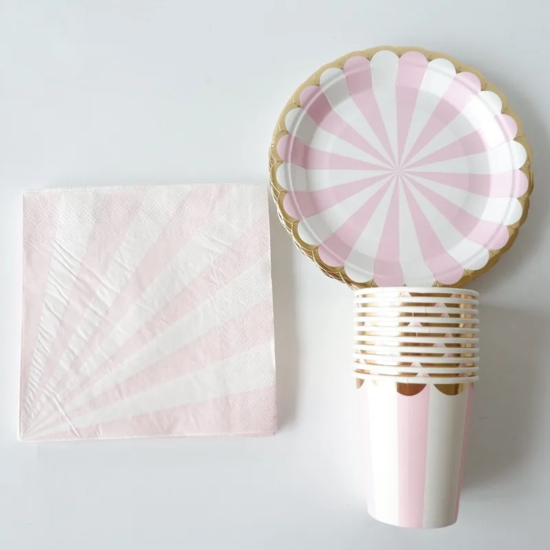 60pcs Pink Stripe Disposable Party Tableware Sets Paper Plates Cups Napkins for Birthday Bridal Shower Children Party Decoration
60pcs Pink Stripe Disposable Party Tableware Sets Paper Plates Cups Napkins for Birthday Bridal Shower Children Party Decoration