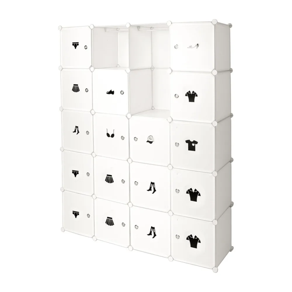 Interlocking Plastic Wardrobe 20 cube Waterproof White Creative Stickers Clothes Toys Cabinet Storage Wardrobe S15
Interlocking Plastic Wardrobe 20 cube Waterproof White Creative Stickers Clothes Toys Cabinet Storage Wardrobe S15