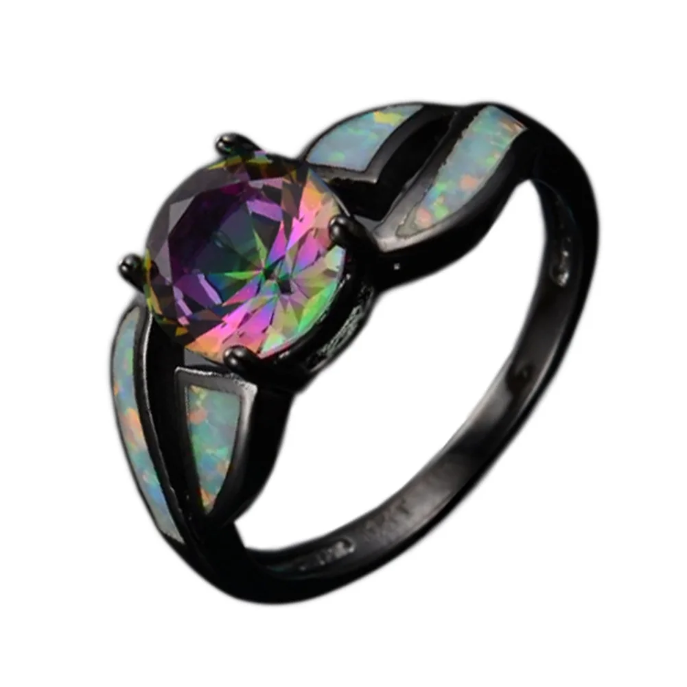 2017 Charming White Fire Opal Ring Colorful Men Women Rainbow Jewelry Black Alloy Filled Engagement Rings
2017 Charming White Fire Opal Ring Colorful Men Women Rainbow Jewelry Black Alloy Filled Engagement Rings