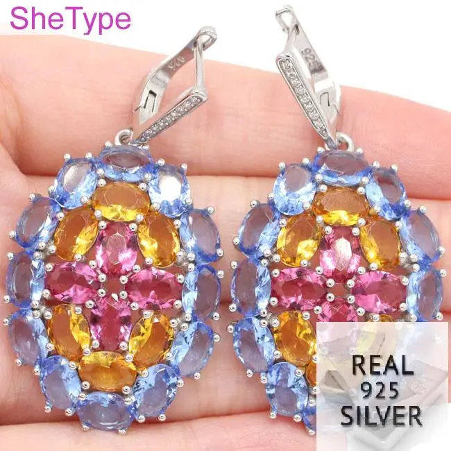 Top AAA+ Big Heavy 15.23g Mulit Color Tourmaline Citrine Tanzanite CZ 925 Solid Sterling Silver Earrings 51x26mm
Top AAA+ Big Heavy 15.23g Mulit Color Tourmaline Citrine Tanzanite CZ 925 Solid Sterling Silver Earrings 51x26mm