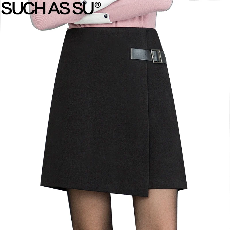 Fall Winter Woolen Skirts Womens 2018 Black Brown Sashes Stitching Mini A Line Asymmetrical Skirt S-3XL Ladies Irregular Skirt
Fall Winter Woolen Skirts Womens 2018 Black Brown Sashes Stitching Mini A Line Asymmetrical Skirt S-3XL Ladies Irregular Skirt