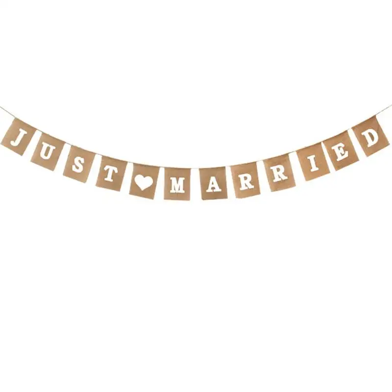 4 Meters Just Married Letter Burlap Wedding Signs Garlands And