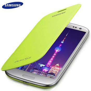 

Samsung S3 Flip Case Cover 100% Original Galaxy SIII S 3 i9300 Anti-Knock Anti Fingerprint Proctect Camera
