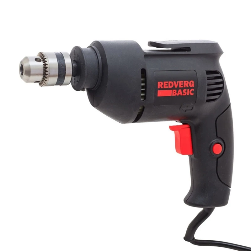 Дрель электрическая RedVerg Basic D500 (Мощность 500 Вт, легкий вес, сверление в дереве до 20 мм)