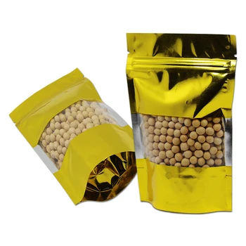 Golden Stand Up Aluminum Foil Bag Resealable Zip Lock Package Bag Food Grade Storage Pouches Doypack Mylar Pack Bag Clear Window
Golden Stand Up Aluminum Foil Bag Resealable Zip Lock Package Bag Food Grade Storage Pouches Doypack Mylar Pack Bag Clear Window