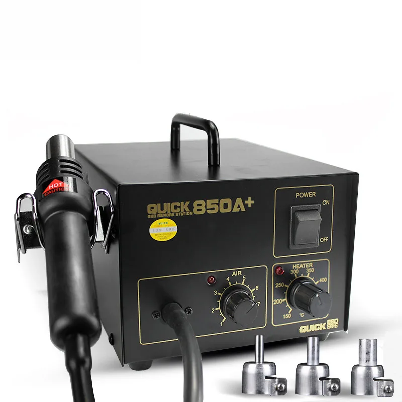 Quick 850A+ Antistatic SMD Rework Station Quick 850A direct air dismantling welding table IC hot air table hot air gun
Quick 850A+ Antistatic SMD Rework Station Quick 850A direct air dismantling welding table IC hot air table hot air gun