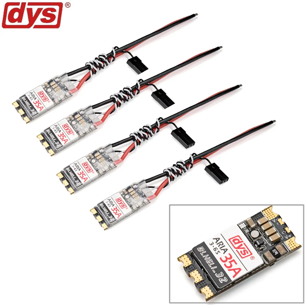 

4pcs Original DYS Aria BLHeli_32bit 35A 35amp Brushless ESC 3-6S Dshot1200 Ready Built-in Current Meter Sensor free shipment