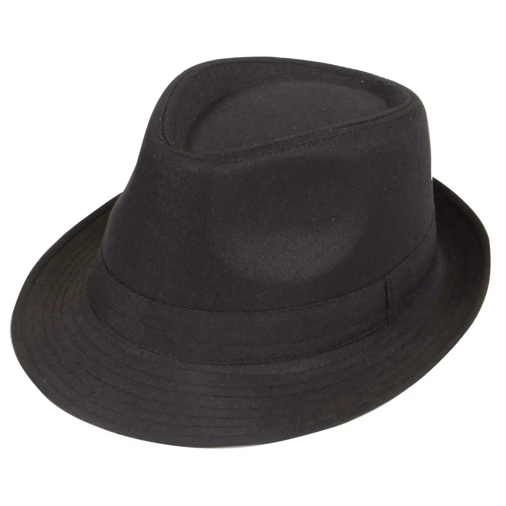 Однотонная шляпа Федора черного цвета аксессуар для гангстерской федоры |