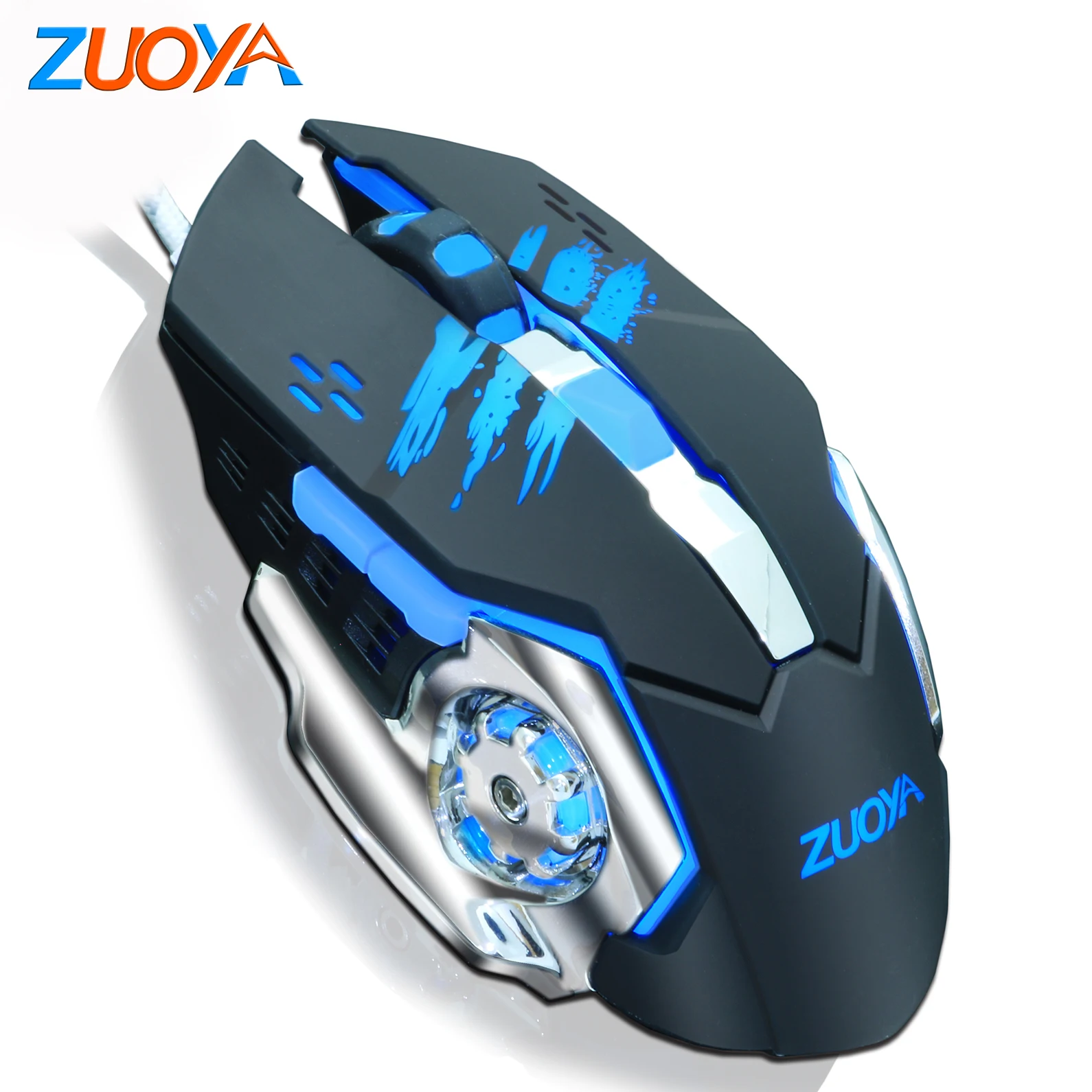 Проводная игровая мышь ZUOYA макро 3200DPI регулирусветодиодный светодиодная
