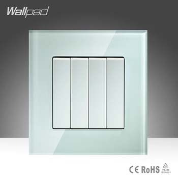 4 Gang 1 Way Switch Button Wallpad 86 Standard White Crystal Glass Power Push Button Control Light Switches Free Shipping
4 Gang 1 Way Switch Button Wallpad 86 Standard White Crystal Glass Power Push Button Control Light Switches Free Shipping