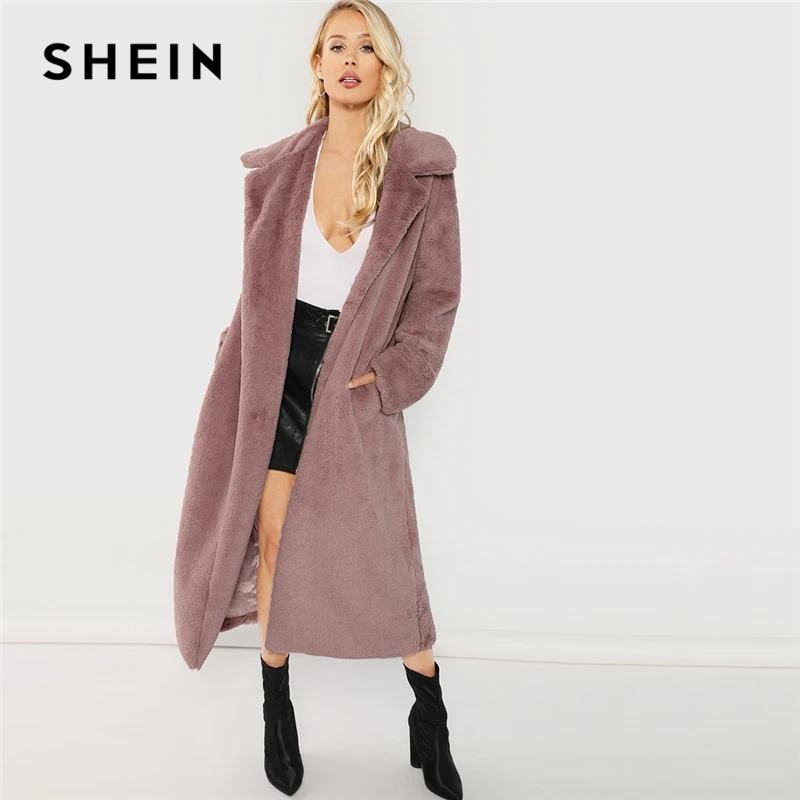 SHEIN Pink Office Lady Elegant Open Front Longline Faux Fur Teddy Solid Coat 2018 Autumn Minimalist Women Coats Outerwear
SHEIN Pink Office Lady Elegant Open Front Longline Faux Fur Teddy Solid Coat 2018 Autumn Minimalist Women Coats Outerwear
